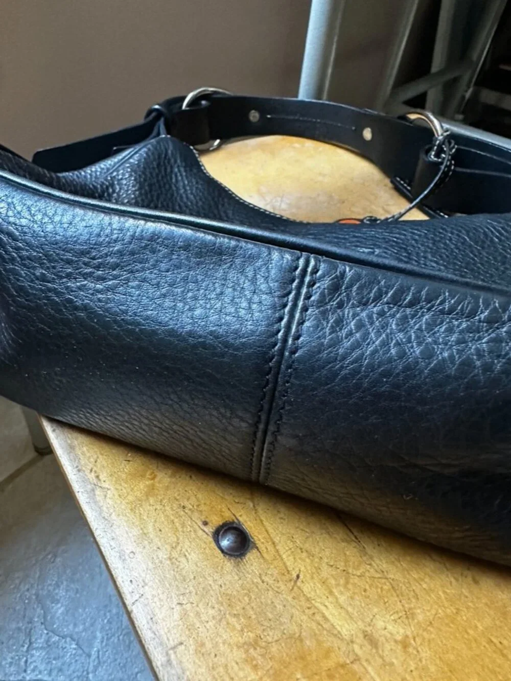 Dooney & Bourke Black Pebbled Leather Handbag, Very Good Condition